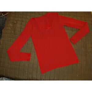 Athleta Red Long Sleeve Hooded Shirt NWOT SZ M